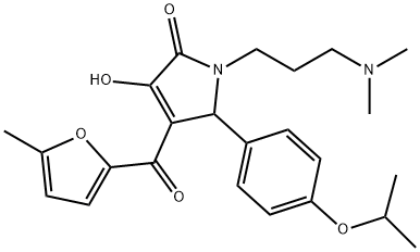 1-[3-(dimethylamino)propyl]-3-hydroxy-5-(4-isopropoxyphenyl)-4-(5-methyl-2-furoyl)-1,5-dihydro-2H-pyrrol-2-one Struktur