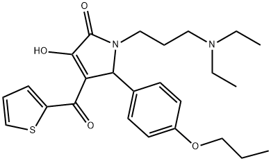 1-[3-(diethylamino)propyl]-3-hydroxy-5-(4-propoxyphenyl)-4-(2-thienylcarbonyl)-1,5-dihydro-2H-pyrrol-2-one Struktur