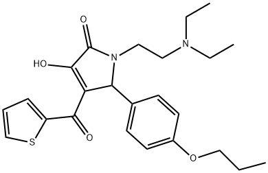 1-[2-(diethylamino)ethyl]-3-hydroxy-5-(4-propoxyphenyl)-4-(2-thienylcarbonyl)-1,5-dihydro-2H-pyrrol-2-one Struktur