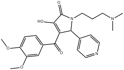 4-(3,4-dimethoxybenzoyl)-1-[3-(dimethylamino)propyl]-3-hydroxy-5-(4-pyridinyl)-1,5-dihydro-2H-pyrrol-2-one Struktur