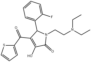 1-[2-(diethylamino)ethyl]-5-(2-fluorophenyl)-3-hydroxy-4-(2-thienylcarbonyl)-1,5-dihydro-2H-pyrrol-2-one Struktur