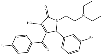 5-(3-bromophenyl)-1-[2-(diethylamino)ethyl]-4-(4-fluorobenzoyl)-3-hydroxy-1,5-dihydro-2H-pyrrol-2-one Struktur