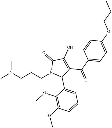 5-(2,3-dimethoxyphenyl)-1-[3-(dimethylamino)propyl]-3-hydroxy-4-(4-propoxybenzoyl)-1,5-dihydro-2H-pyrrol-2-one Struktur