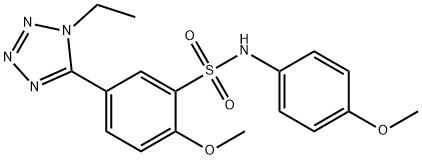 5-(1-ethyl-1H-tetraazol-5-yl)-2-methoxy-N-(4-methoxyphenyl)benzenesulfonamide Struktur