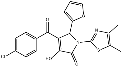 4-(4-chlorobenzoyl)-1-(4,5-dimethyl-1,3-thiazol-2-yl)-5-(2-furyl)-3-hydroxy-1,5-dihydro-2H-pyrrol-2-one Struktur