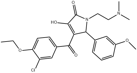 4-(3-chloro-4-ethoxybenzoyl)-1-[2-(dimethylamino)ethyl]-3-hydroxy-5-(3-methoxyphenyl)-1,5-dihydro-2H-pyrrol-2-one Struktur