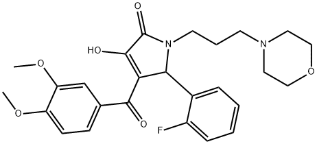 4-(3,4-dimethoxybenzoyl)-5-(2-fluorophenyl)-3-hydroxy-1-[3-(4-morpholinyl)propyl]-1,5-dihydro-2H-pyrrol-2-one Struktur