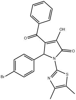 4-benzoyl-5-(4-bromophenyl)-1-(4,5-dimethyl-1,3-thiazol-2-yl)-3-hydroxy-1,5-dihydro-2H-pyrrol-2-one Struktur