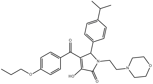 3-hydroxy-5-(4-isopropylphenyl)-1-[2-(4-morpholinyl)ethyl]-4-(4-propoxybenzoyl)-1,5-dihydro-2H-pyrrol-2-one Struktur