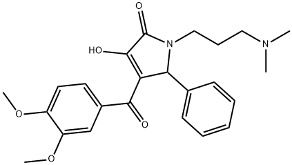 4-(3,4-dimethoxybenzoyl)-1-[3-(dimethylamino)propyl]-3-hydroxy-5-phenyl-1,5-dihydro-2H-pyrrol-2-one Struktur