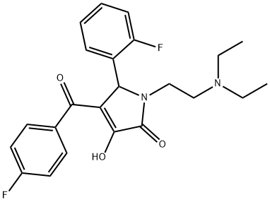 1-[2-(diethylamino)ethyl]-4-(4-fluorobenzoyl)-5-(2-fluorophenyl)-3-hydroxy-1,5-dihydro-2H-pyrrol-2-one Struktur