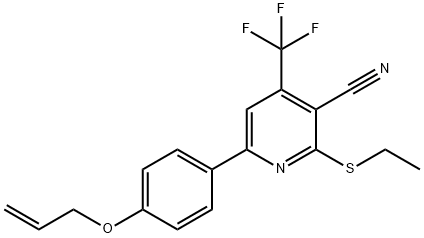 6-[4-(allyloxy)phenyl]-2-(ethylsulfanyl)-4-(trifluoromethyl)nicotinonitrile Struktur