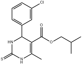 isobutyl 4-(3-chlorophenyl)-6-methyl-2-thioxo-1,2,3,4-tetrahydropyrimidine-5-carboxylate Struktur