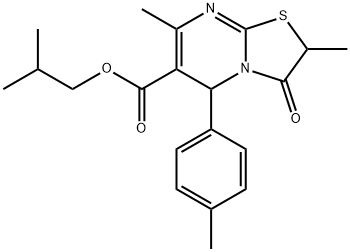 isobutyl 2,7-dimethyl-5-(4-methylphenyl)-3-oxo-2,3-dihydro-5H-[1,3]thiazolo[3,2-a]pyrimidine-6-carboxylate Struktur