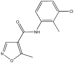 N-(3-chloro-2-methylphenyl)-5-methyl-4-isoxazolecarboxamide Struktur