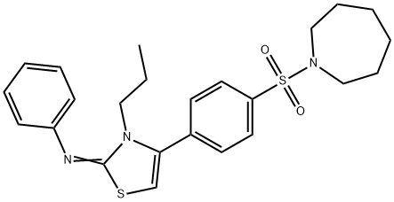 N-(4-[4-(1-azepanylsulfonyl)phenyl]-3-propyl-1,3-thiazol-2(3H)-ylidene)-N-phenylamine Struktur