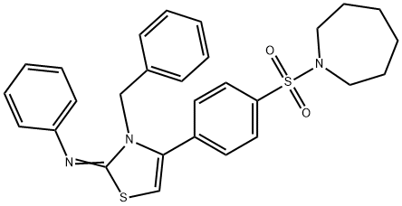 N-(4-[4-(1-azepanylsulfonyl)phenyl]-3-benzyl-1,3-thiazol-2(3H)-ylidene)-N-phenylamine Struktur