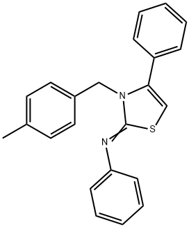 N-(3-(4-methylbenzyl)-4-phenyl-1,3-thiazol-2(3H)-ylidene)-N-phenylamine Struktur