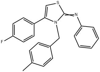 N-(4-(4-fluorophenyl)-3-(4-methylbenzyl)-1,3-thiazol-2(3H)-ylidene)-N-phenylamine Struktur