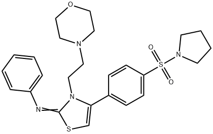 N-(3-[2-(4-morpholinyl)ethyl]-4-[4-(1-pyrrolidinylsulfonyl)phenyl]-1,3-thiazol-2(3H)-ylidene)-N-phenylamine Struktur