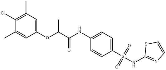 2-(4-chloro-3,5-dimethylphenoxy)-N-{4-[(1,3-thiazol-2-ylamino)sulfonyl]phenyl}propanamide Struktur