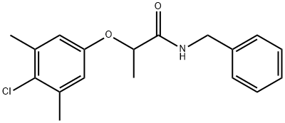 N-benzyl-2-(4-chloro-3,5-dimethylphenoxy)propanamide Struktur