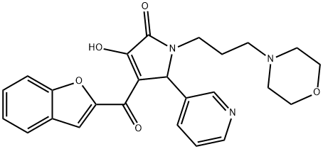 4-(1-benzofuran-2-ylcarbonyl)-3-hydroxy-1-[3-(4-morpholinyl)propyl]-5-(3-pyridinyl)-1,5-dihydro-2H-pyrrol-2-one Struktur