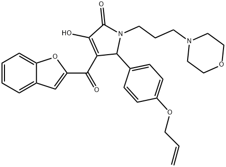 5-[4-(allyloxy)phenyl]-4-(1-benzofuran-2-ylcarbonyl)-3-hydroxy-1-[3-(4-morpholinyl)propyl]-1,5-dihydro-2H-pyrrol-2-one Struktur