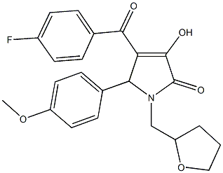 4-(4-fluorobenzoyl)-3-hydroxy-5-(4-methoxyphenyl)-1-(tetrahydro-2-furanylmethyl)-1,5-dihydro-2H-pyrrol-2-one Struktur