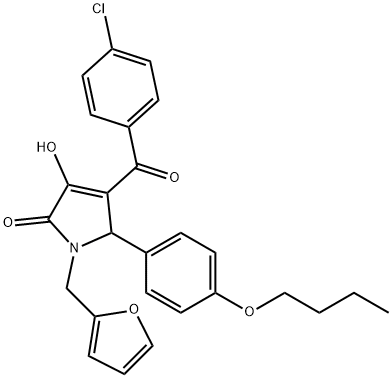 5-(4-butoxyphenyl)-4-(4-chlorobenzoyl)-1-(2-furylmethyl)-3-hydroxy-1,5-dihydro-2H-pyrrol-2-one Struktur