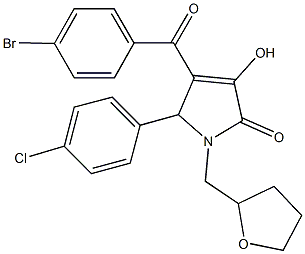 4-(4-bromobenzoyl)-5-(4-chlorophenyl)-3-hydroxy-1-(tetrahydro-2-furanylmethyl)-1,5-dihydro-2H-pyrrol-2-one Struktur