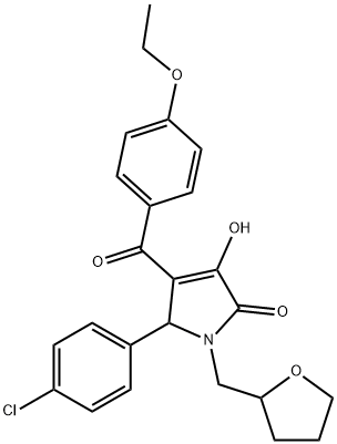 5-(4-chlorophenyl)-4-(4-ethoxybenzoyl)-3-hydroxy-1-(tetrahydro-2-furanylmethyl)-1,5-dihydro-2H-pyrrol-2-one Struktur