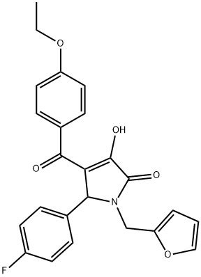 4-(4-ethoxybenzoyl)-5-(4-fluorophenyl)-1-(2-furylmethyl)-3-hydroxy-1,5-dihydro-2H-pyrrol-2-one Struktur