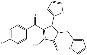 4-(4-fluorobenzoyl)-1-(2-furylmethyl)-3-hydroxy-5-(2-thienyl)-1,5-dihydro-2H-pyrrol-2-one Struktur