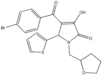 4-(4-bromobenzoyl)-3-hydroxy-1-(tetrahydro-2-furanylmethyl)-5-(2-thienyl)-1,5-dihydro-2H-pyrrol-2-one Struktur