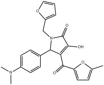 5-[4-(dimethylamino)phenyl]-1-(2-furylmethyl)-3-hydroxy-4-(5-methyl-2-furoyl)-1,5-dihydro-2H-pyrrol-2-one Struktur