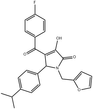 4-(4-fluorobenzoyl)-1-(2-furylmethyl)-3-hydroxy-5-(4-isopropylphenyl)-1,5-dihydro-2H-pyrrol-2-one Struktur