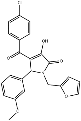 4-(4-chlorobenzoyl)-1-(2-furylmethyl)-3-hydroxy-5-(3-methoxyphenyl)-1,5-dihydro-2H-pyrrol-2-one Struktur