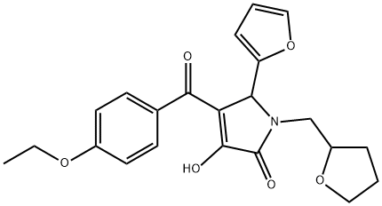 4-(4-ethoxybenzoyl)-5-(2-furyl)-3-hydroxy-1-(tetrahydro-2-furanylmethyl)-1,5-dihydro-2H-pyrrol-2-one Struktur