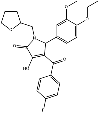 5-(4-ethoxy-3-methoxyphenyl)-4-(4-fluorobenzoyl)-3-hydroxy-1-(tetrahydro-2-furanylmethyl)-1,5-dihydro-2H-pyrrol-2-one Struktur