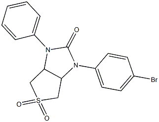 1-(4-bromophenyl)-3-phenyltetrahydro-1H-thieno[3,4-d]imidazol-2(3H)-one 5,5-dioxide Struktur