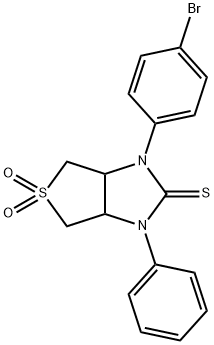 1-(4-bromophenyl)-3-phenyltetrahydro-1H-thieno[3,4-d]imidazole-2(3H)-thione 5,5-dioxide Struktur