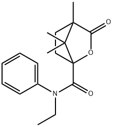 N-ethyl-4,7,7-trimethyl-3-oxo-N-phenyl-2-oxabicyclo[2.2.1]heptane-1-carboxamide Struktur