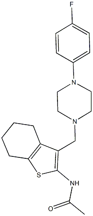 N-(3-{[4-(4-fluorophenyl)-1-piperazinyl]methyl}-4,5,6,7-tetrahydro-1-benzothien-2-yl)acetamide Struktur