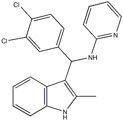 N-[(3,4-dichlorophenyl)(2-methyl-1H-indol-3-yl)methyl]-N-(2-pyridinyl)amine Struktur