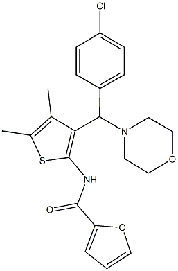 N-{3-[(4-chlorophenyl)(4-morpholinyl)methyl]-4,5-dimethyl-2-thienyl}-2-furamide Struktur