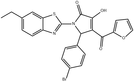 5-(4-bromophenyl)-1-(6-ethyl-1,3-benzothiazol-2-yl)-4-(2-furoyl)-3-hydroxy-1,5-dihydro-2H-pyrrol-2-one Struktur