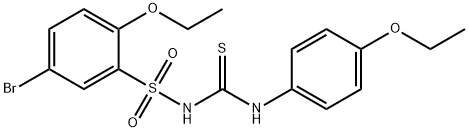 4-bromo-1-ethoxy-2-({[(4-ethoxyanilino)carbothioyl]amino}sulfonyl)benzene Struktur