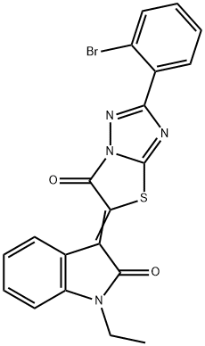 3-(2-(2-bromophenyl)-6-oxo[1,3]thiazolo[3,2-b][1,2,4]triazol-5(6H)-ylidene)-1-ethyl-1,3-dihydro-2H-indol-2-one Struktur