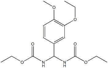 ethyl [(ethoxycarbonyl)amino](3-ethoxy-4-methoxyphenyl)methylcarbamate Struktur